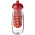 H2O Active® Pulse 600 ml kupukantinen urheilujuomapullo & uuttaja, läpikuultava-valkoinen, punainen liikelahja logopainatuksella
