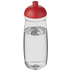 H2O Active® Pulse 600 ml kupukantinen urheilujuomapullo, läpikuultava-valkoinen, punainen liikelahja logopainatuksella