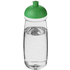 H2O Active® Pulse 600 ml kupukantinen urheilujuomapullo, läpikuultava-valkoinen, vihreä liikelahja logopainatuksella