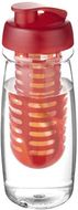 H2O Active® Pulse 600 ml läppäkantinen urheilujuomapullo & uuttaja, läpikuultava-valkoinen, punainen liikelahja logopainatuksella