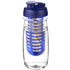 H2O Active® Pulse 600 ml läppäkantinen urheilujuomapullo & uuttaja, läpikuultava-valkoinen, sininen liikelahja logopainatuksella
