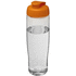 H2O Active® Tempo 700 ml flip kansi urheilujuomapullo, läpikuultava-valkoinen, oranssi liikelahja logopainatuksella