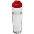H2O Active® Tempo 700 ml flip kansi urheilujuomapullo, läpikuultava-valkoinen, punainen liikelahja logopainatuksella