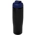 H2O Active® Tempo 700 ml flip kansi urheilujuomapullo, sininen, musta liikelahja logopainatuksella