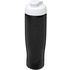 H2O Active® Tempo 700 ml flip kansi urheilujuomapullo, valkoinen, musta liikelahja logopainatuksella
