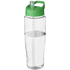 H2O Active® Tempo 700 ml kaatonokkakantinen urheilujuomapullo, läpikuultava-valkoinen, vihreä liikelahja logopainatuksella