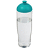 H2O Active® Tempo 700 ml kupukantinen urheilujuomapullo, läpikuultava-valkoinen, aqua-blue liikelahja logopainatuksella