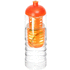 H2O Active® Treble 750 ml -pullo, kupukansi ja uuttaja, läpikuultava-valkoinen, oranssi liikelahja logopainatuksella