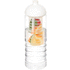 H2O Active® Treble 750 ml -pullo, kupukansi ja uuttaja, valkoinen, läpikuultava-valkoinen liikelahja logopainatuksella