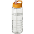 H2O Active® Treble 750 ml -urheilujuomapullo kaatonokkakannella, läpikuultava-valkoinen, oranssi liikelahja logopainatuksella