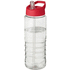 H2O Active® Treble 750 ml -urheilujuomapullo kaatonokkakannella, läpikuultava-valkoinen, punainen liikelahja logopainatuksella