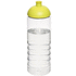 H2O Active® Treble 750 ml -urheilujuomapullo kupukannella, läpikuultava-valkoinen, kalkinvihreä liikelahja logopainatuksella