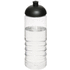 H2O Active® Treble 750 ml -urheilujuomapullo kupukannella, läpikuultava-valkoinen, musta liikelahja logopainatuksella