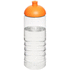 H2O Active® Treble 750 ml -urheilujuomapullo kupukannella, läpikuultava-valkoinen, oranssi liikelahja logopainatuksella