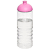 H2O Active® Treble 750 ml -urheilujuomapullo kupukannella, läpikuultava-valkoinen, ruusu liikelahja logopainatuksella