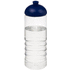 H2O Active® Treble 750 ml -urheilujuomapullo kupukannella, läpikuultava-valkoinen, sininen liikelahja logopainatuksella