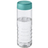 H2O Active® Treble 750 ml vesipullo kierrekannella, läpikuultava-valkoinen, aqua-blue liikelahja logopainatuksella