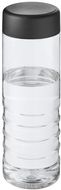 H2O Active® Treble 750 ml vesipullo kierrekannella, läpikuultava-valkoinen, musta liikelahja logopainatuksella
