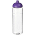 H2O Active® Vibe 850 ml -urheilujuomapullo kupukannella, läpikuultava-valkoinen, violetti liikelahja logopainatuksella