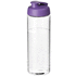 H2O Active® Vibe 850 ml -urheilujuomapullo läppäkannella, läpikuultava-valkoinen, violetti liikelahja logopainatuksella