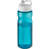 H2O Active® Base 650 ml kaatonokkakantinen urheilujuomapullo., valkoinen, aqua-blue liikelahja logopainatuksella