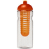 H2O Active® Base 650 ml kupukantinen urheilujuomapullo & uuttaja, läpikuultava-valkoinen, oranssi lisäkuva 2