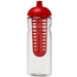 H2O Active® Base 650 ml kupukantinen urheilujuomapullo & uuttaja, läpikuultava-valkoinen, punainen lisäkuva 2