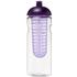 H2O Active® Base 650 ml kupukantinen urheilujuomapullo & uuttaja, läpikuultava-valkoinen, violetti lisäkuva 2