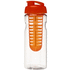 H2O Active® Base 650 ml läppäkantinen urheilujuomapullo & uuttaja, läpikuultava-valkoinen, oranssi lisäkuva 2