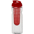 H2O Active® Base 650 ml läppäkantinen urheilujuomapullo & uuttaja, läpikuultava-valkoinen, punainen lisäkuva 2