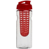 H2O Active® Base 650 ml läppäkantinen urheilujuomapullo & uuttaja, läpikuultava-valkoinen, punainen lisäkuva 3