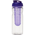 H2O Active® Base 650 ml läppäkantinen urheilujuomapullo & uuttaja, läpikuultava-valkoinen, violetti lisäkuva 2