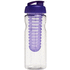 H2O Active® Base 650 ml läppäkantinen urheilujuomapullo & uuttaja, läpikuultava-valkoinen, violetti lisäkuva 3