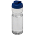 H2O Active® Base 650 ml läppäkantinen urheilujuomapullo, läpikuultava-valkoinen, sininen liikelahja logopainatuksella