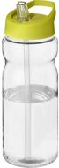H2O Active® Base Tritan 650 ml urheilujuomapullo nokallisella korkilla, läpikuultava-valkoinen, kalkinvihreä liikelahja logopainatuksella