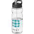 H2O Active® Base Tritan 650 ml urheilujuomapullo nokallisella korkilla, läpikuultava-valkoinen, musta lisäkuva 1