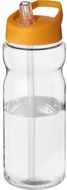 H2O Active® Base Tritan 650 ml urheilujuomapullo nokallisella korkilla, läpikuultava-valkoinen, oranssi liikelahja logopainatuksella