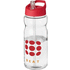 H2O Active® Base Tritan 650 ml urheilujuomapullo nokallisella korkilla, läpikuultava-valkoinen, punainen lisäkuva 1