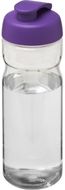 H2O Active® Base Tritan 650 ml urheilujuomapullo pikalukittavalla korkilla, läpikuultava-valkoinen, violetti liikelahja logopainatuksella