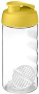 H2O Active® Bop 500 ml -shakerpullo, läpikuultava-valkoinen, keltainen liikelahja logopainatuksella