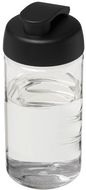 H2O Active® Bop 500 ml läppäkantinen urheilujuomapullo, läpikuultava-valkoinen, musta liikelahja logopainatuksella
