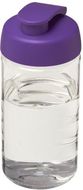 H2O Active® Bop 500 ml läppäkantinen urheilujuomapullo, läpikuultava-valkoinen, violetti liikelahja logopainatuksella