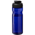 H2O Active® Eco Base 650 ml -urheilujuomapullo läppäkannella, sininen, musta liikelahja logopainatuksella