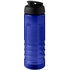 H2O Active® Eco Treble 750 ml:n juomapullo flip lid -kannella, sininen, musta liikelahja logopainatuksella