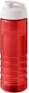 H2O Active® Eco Treble 750 ml:n juomapullo flip lid -kannella, valkoinen, punainen liikelahja logopainatuksella