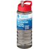 H2O Active® Eco Treble 750 ml:n juomapullo sporttikorkilla, kivihiili, punainen lisäkuva 1