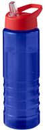 H2O Active® Eco Treble 750 ml:n juomapullo sporttikorkilla, sininen, punainen liikelahja logopainatuksella