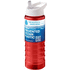 H2O Active® Eco Treble 750 ml:n juomapullo sporttikorkilla, valkoinen, punainen lisäkuva 1