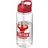 H2O Active® Octave Tritan 600 ml urheilujuomapullo nokallisella korkilla, läpikuultava-valkoinen, punainen lisäkuva 1