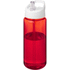 H2O Active® Octave Tritan 600 ml urheilujuomapullo nokallisella korkilla, valkoinen, punainen liikelahja logopainatuksella